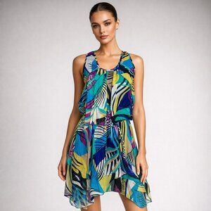 Vintage Nu-Look Tropical Print Dress